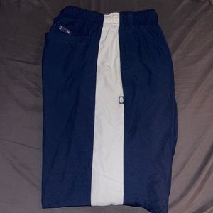 Good Used Condition Mens Medium Blue & White 3-Pocketed Lined Nike Workout Pants